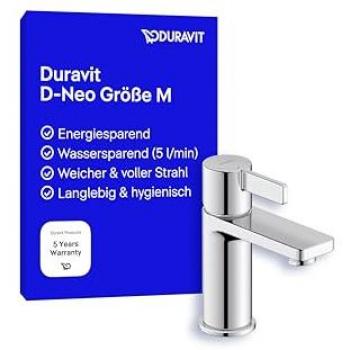 Lavabo mitigeur Duravit D‑Neo sans tirant, projection 109 mm