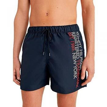 Traje de Baño Tommy Hilfiger Azul Marino, Blanco, Logo Imponente