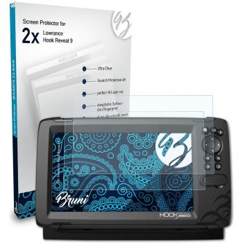 Bruni 2x film de protection pour Lowrance Hook Reveal 9 clair