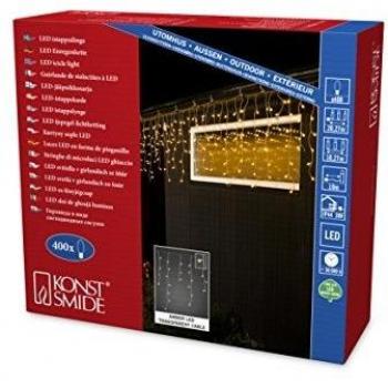 Konstsmide Lichtervorhang Eisregen für Außen 24 V 400 LED bernstein