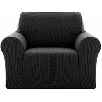 Ette décoratif noir à motif jacquard – Extension confortable, Deconovo