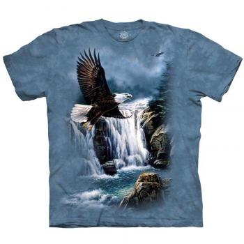 Majestätische Bergluft T-Shirt für Männer – Blau, 100 % Baumwolle, Medium
