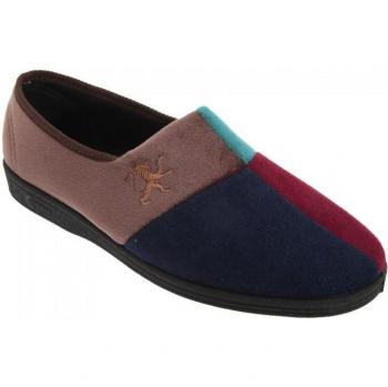 Comfylux Harlequin multi-velours slippers zwart