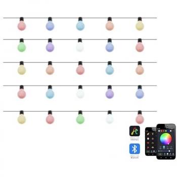 Cadena de iluminación LED con 25 luces de colores, controlada por aplicación, 900 cm, temporizador y mando a distancia