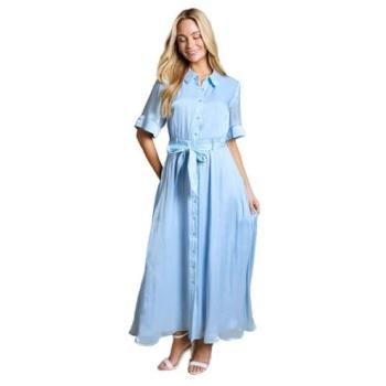 Shimmer Blue Midi Shirt Dress – Dorothy Perkins (S.16)