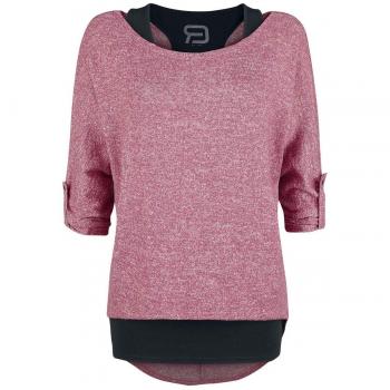 RED by EMP Cuddly Loose Langarmshirt in Bordeaux Schwarz Größe S