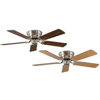 Ventilateur de plafond Classic Flat 132 cm silencieux chrome brossé pales noyer hêtre CASAFAN
