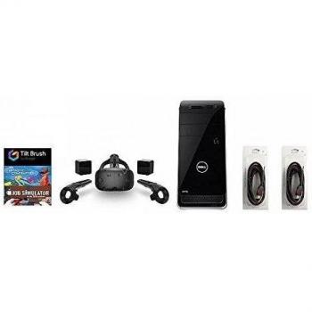 HTC Vive Kit de 5 Elementos: Headset de Realidad Virtual HTC Vive & Computadora Dell X8900-Series 8GB 1TB con 2 Cables HDMI Mytrix y 3 Juegos