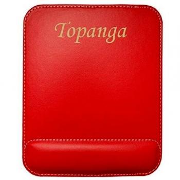 Almohadilla de ratón de imitación cuero personalizada con el texto: Topanga (nombre de pila/apellido/apodo)