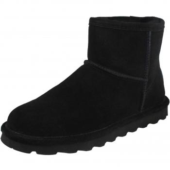 Bearpaw Black Leather Wool Ankle Boots for Women – UK 4D / EU 37 / US 6