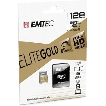 Emtec microSD Classe 10 Gold+ 128 Go mémoire flash