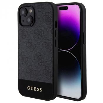 Guess PU 4G Stripe MagSafe iPhone 15 Black Outer Shell Lilac