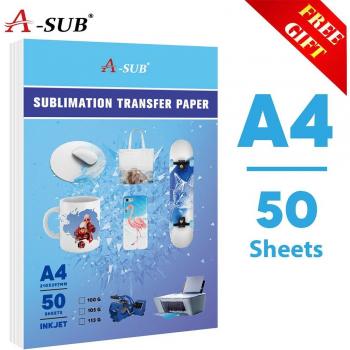 A4 Sublimation Heat Transfer Paper 113g 50 Sheets for Sublimation Ink