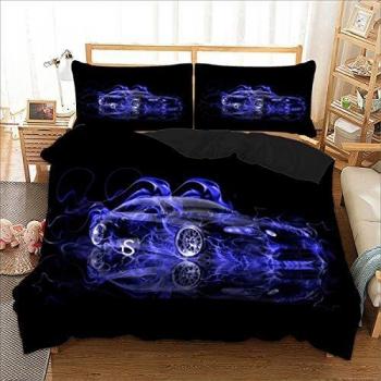 Turbo Blue Car Bedding Duo