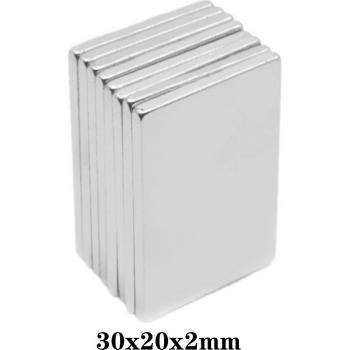 Neodymium Permanent Magnet 30mm x 20mm x 2mm