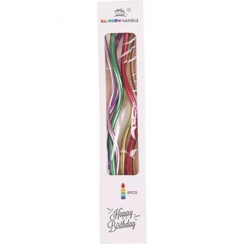 6Pcs Safe Flame Curved Cake Candles