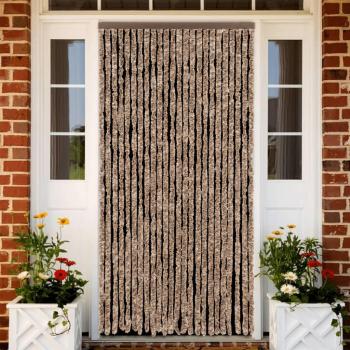 Fliegenvorhang Chenille 100x220 cm Beige und Dunkelbraun