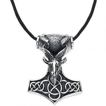 Collier Guerrier d’Éternité – Marteau Thor, tête de bouc – Standard