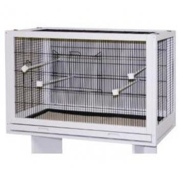 KERBL Volière 100 × 50 × 60 cm, Bois, Blanc – Oiseaux