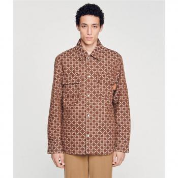 Black Brown Sandro Cross Snap Jacket