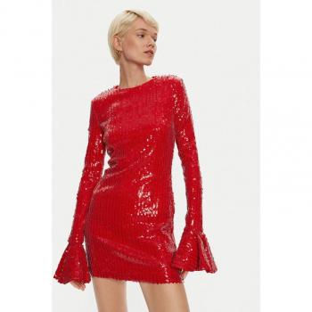 Rotate Birger Christensen Red Flared Mini Dress with Sequins – Small