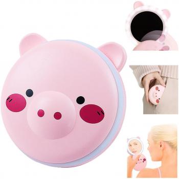 USB Rechargeable Pig-Shaped Hand Warmer and Makeup Mirror