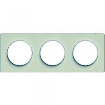 Plaque 3 postes Odace Touch Liseré blanc Schneider Electric SC5S52C806