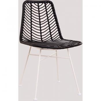 4 Chaises de jardin en rotin synthétique Gouda Colors