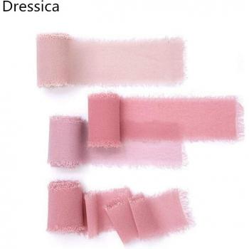 Fringed Silk Gauze Ribbon: Invitaciones y Ramos Nupciales