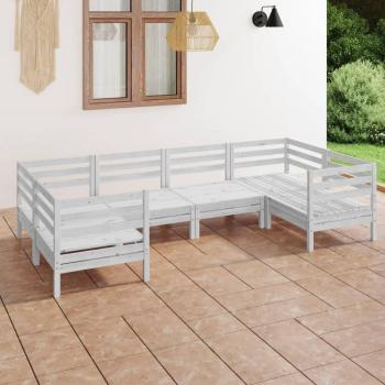 Completo di Salotto da Giardino vitaXL 6 pezzi in Legno di Pino Bianco