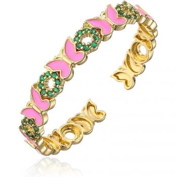 Joyas Fina Boho‑Y2K: Pulsera Esmaltada con Cristal Transparente