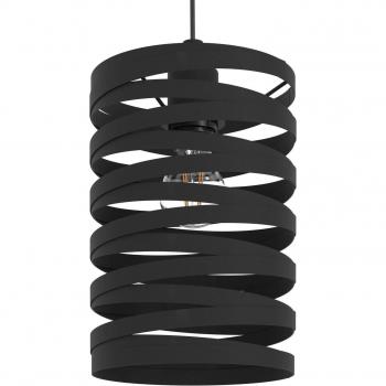 Lampada a sospensione Cremella 3 luci E27 nera, lunghezza 94 cm in acciaio