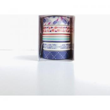 Papier Washi décoratif, géométrique, 5 rouleaux