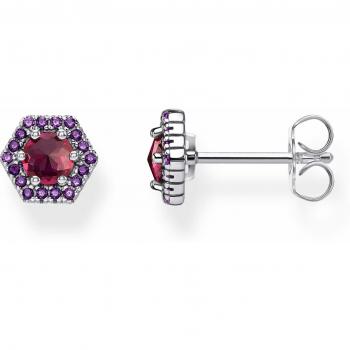 Thomas Sabo Ohrstecker Damen Sechseck rot 925 Sterling Silber H2072-348-10
