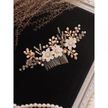 Gold Leaf and Flower Headpiece