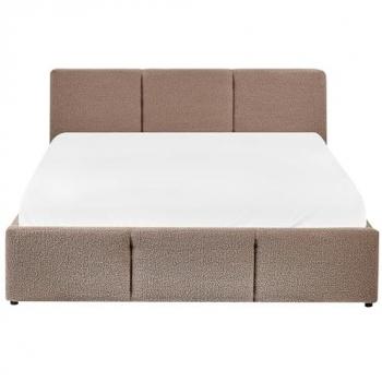 BELIANI Double Size Storage Ottomant – Modern Boucle, 4ft 6in, Taupe Bousse
