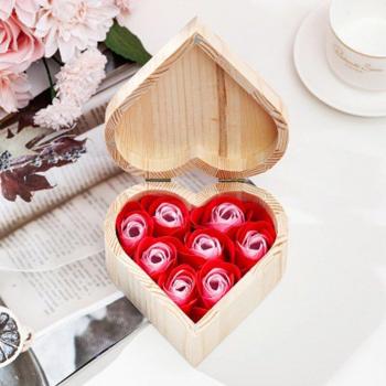 Valentine’s Wood Heart Soap Container – Rustic Wedding Desk Organizer