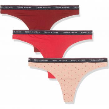 Tanga de mujer Tommy Hilfiger 3p, Multicolor (Multi 079), Talla única (X-Small)