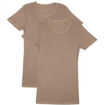 Beige Thermal Pointelle Short Sleeve Top Pack – M&S Women’s Size 22 UK (Variant)