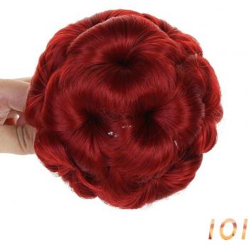 Chignon synthétique frisé avec attaches