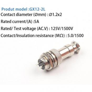 Enchufe Circular GX12 para Conexiones Eléctricas
