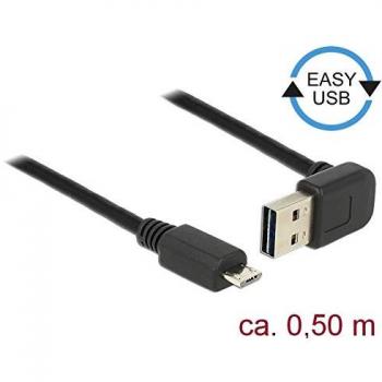 Delock 85203 USB 2.0 A Male Angled to Micro B Male Connector 0.5m