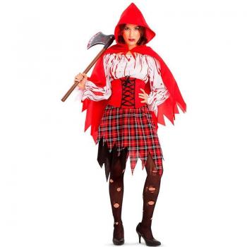 Disfraz de Caperucita Roja con sangre para mujer