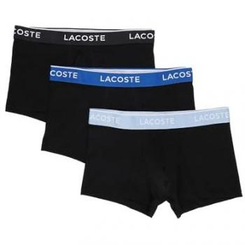 Lacoste Mutande Troncate in Cotone – Colore Vari (Nero/Blu/Grigio) – Set da 3