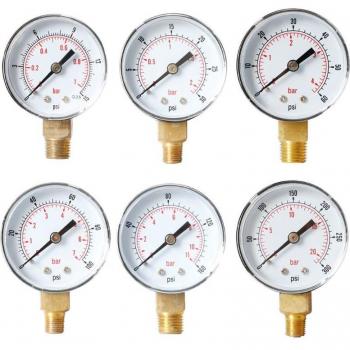 Radial Pressure Gauge 1/4 BSPT 15PSI 30PSI 60PSI 100PSI 160PSI 300PSI Meter