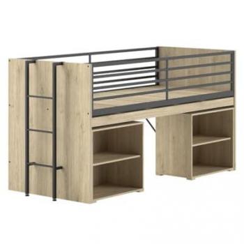 Lit mi-haut 90x200 Sam Natif Noir