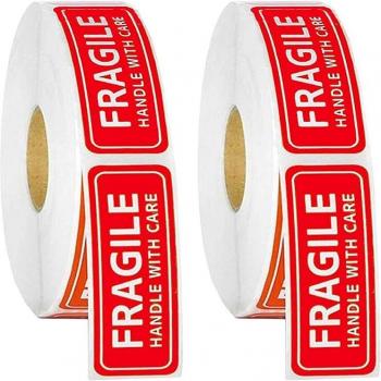 2 Roll Set of 1x3 Fragile Labels