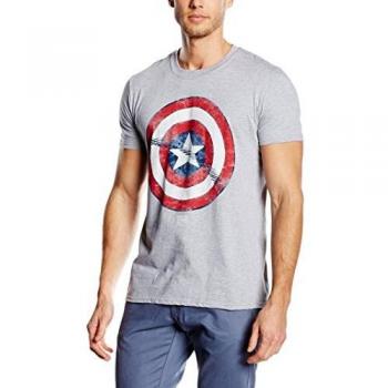 Marvel Herren Captain America Schild Oberteil Grau 2XL