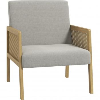 Sillón Gris con Reposabrazos Tipo Ratán HOMCOM