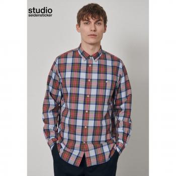 Businessshirt „Studio“ – Herren, Größe M (39–40), Grün, Kariert, 100 % Baumwolle